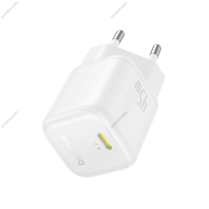 Мережевий зарядний пристрій Baseus PicoGo GaN Fast Charger 1C 45W White P10176800213-00