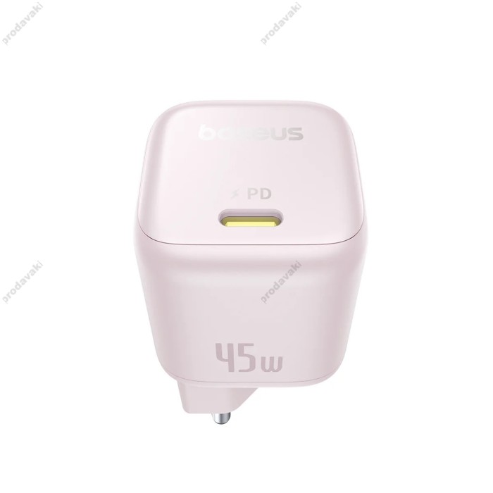Мережевий зарядний пристрій Baseus PicoGo GaN Fast Charger 1C 45W Pink P10176800413-00
