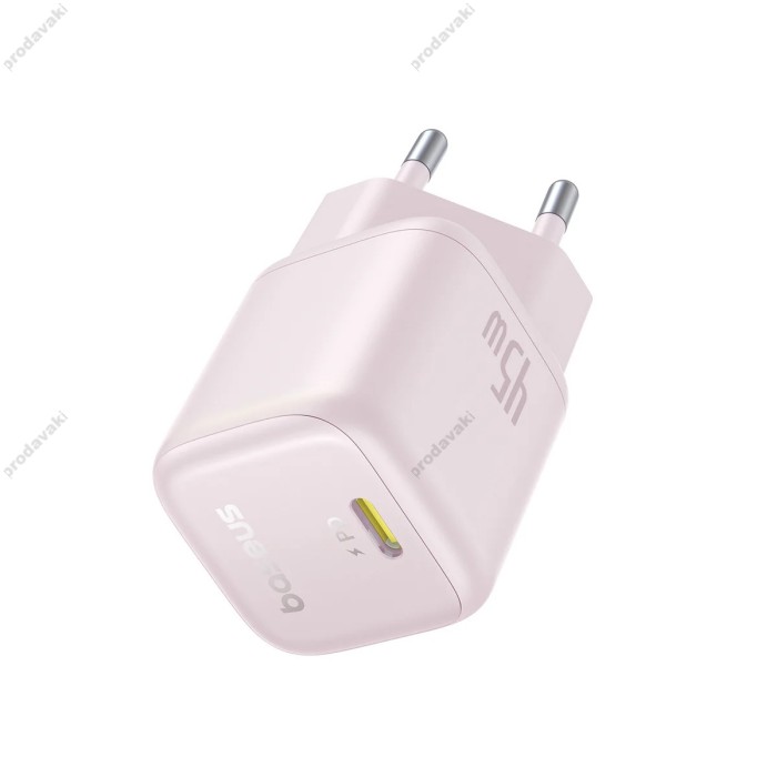 Мережевий зарядний пристрій Baseus PicoGo GaN Fast Charger 1C 45W Pink P10176800413-00
