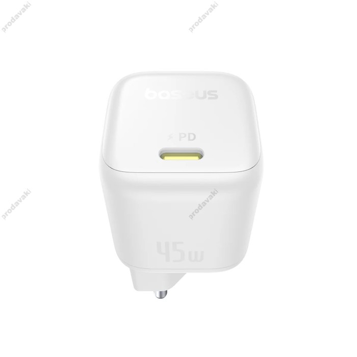 Мережевий зарядний пристрій Baseus PicoGo GaN Fast Charger 1C 45W White P10176800213-00