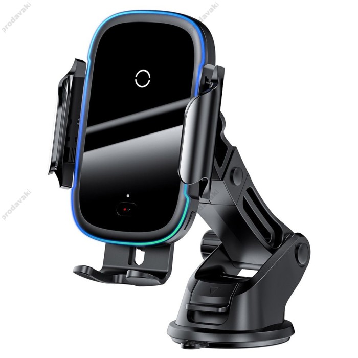 Автомобільний тримач із бездротовою зарядкою Baseus Light Electric Holder Wireless Charger Black WXHW03-01