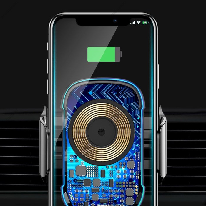 Автомобільний тримач із бездротовою зарядкою Baseus Light Electric Holder Wireless Charger Black WXHW03-01