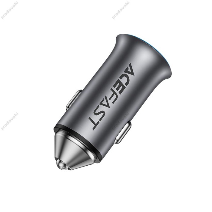 Автомобільний зарядний пристрій ACEFAST B16 PD dual port metal 3A 95W Grey