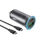 Автомобільний зарядний пристрій ACEFAST B16 PD dual port metal Type-C set 3A 95W Grey