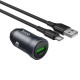 Автомобільний зарядний пристрій Hoco Z62 Energy single-port Type-C Cable 3A 18W Grey