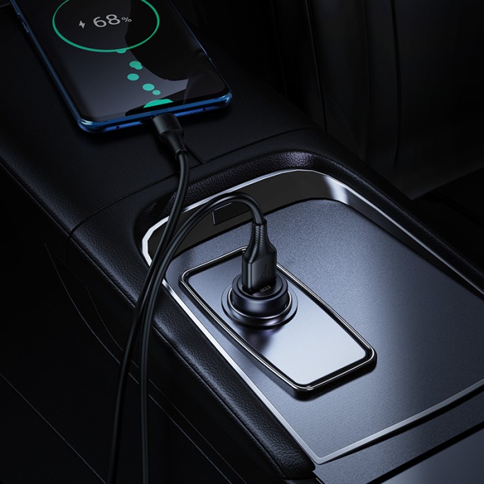 Автомобільний зарядний пристрій Hoco Z62 Energy single-port Micro USB Cable 3A 18W Grey
