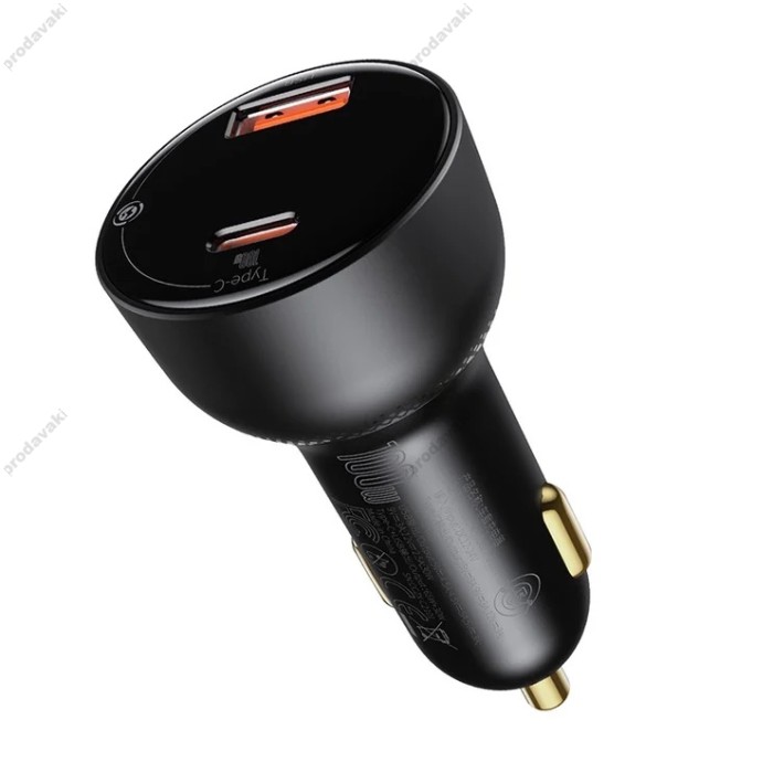 Автомобільний зарядний пристрій Baseus Superme Digital Display PPS (Type-C Cable) 100W Black TZCCZX-01
