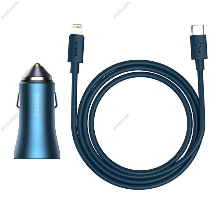 Автомобільний зарядний пристрій Baseus Golden Contactor Pro Car Charger U+C 40W Blue TZCCJD-03