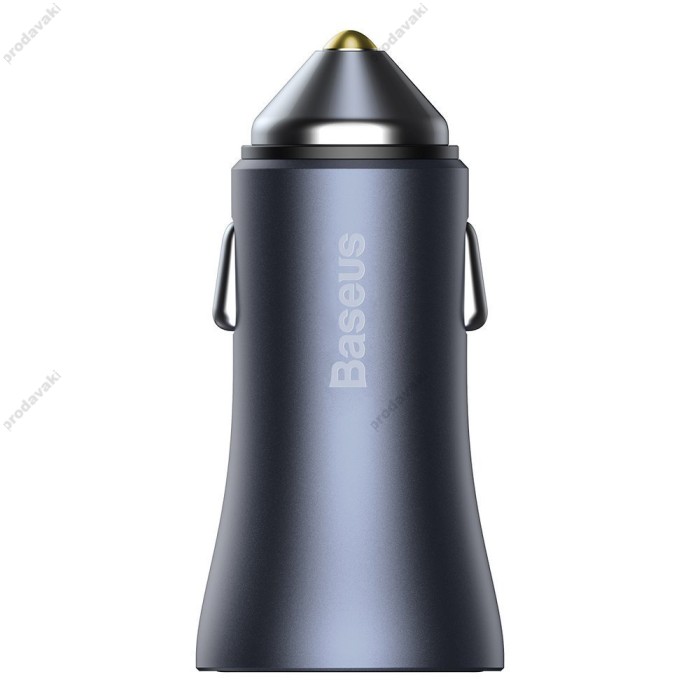 Автомобільний зарядний пристрій Baseus Golden Contactor Pro Car Charger U+C 40W Dark Grey (TZCCJD-B0G)