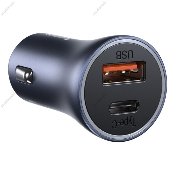 Автомобільний зарядний пристрій Baseus Golden Contactor Pro Car Charger U+C 40W Dark Grey (TZCCJD-B0G)