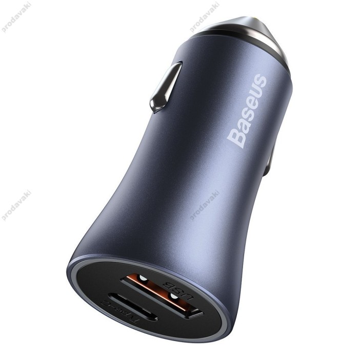 Автомобільний зарядний пристрій Baseus Golden Contactor Pro Car Charger U+C 40W Dark Grey (TZCCJD-B0G)