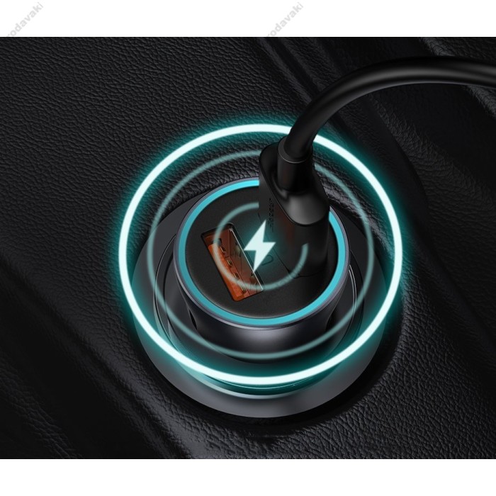 Автомобільний зарядний пристрій Baseus Golden Contactor Pro Car Charger U+C 40W Dark Grey (TZCCJD-B0G)