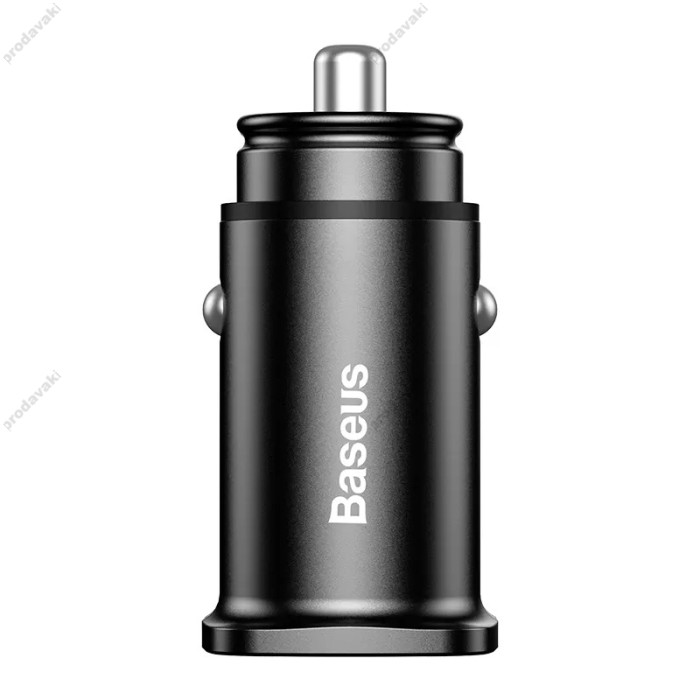 Автомобільний зарядний пристрій Baseus Square metal 2USB 30W Black CCALL-DS01