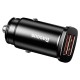 Автомобільний зарядний пристрій Baseus Square metal 2USB 30W Black CCALL-DS01