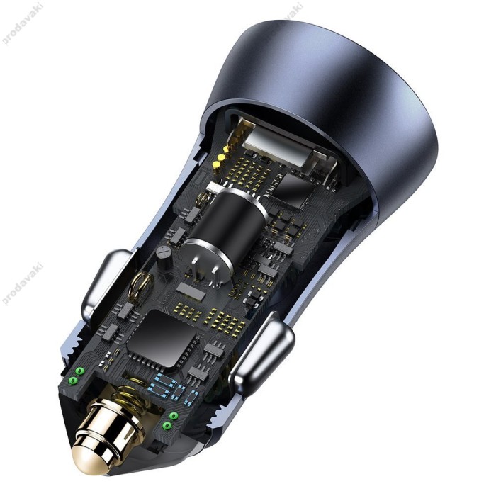 Автомобільний зарядний пристрій Baseus Golden Contactor Pro Dual Charger Car 40W Grey CCJD-A0G