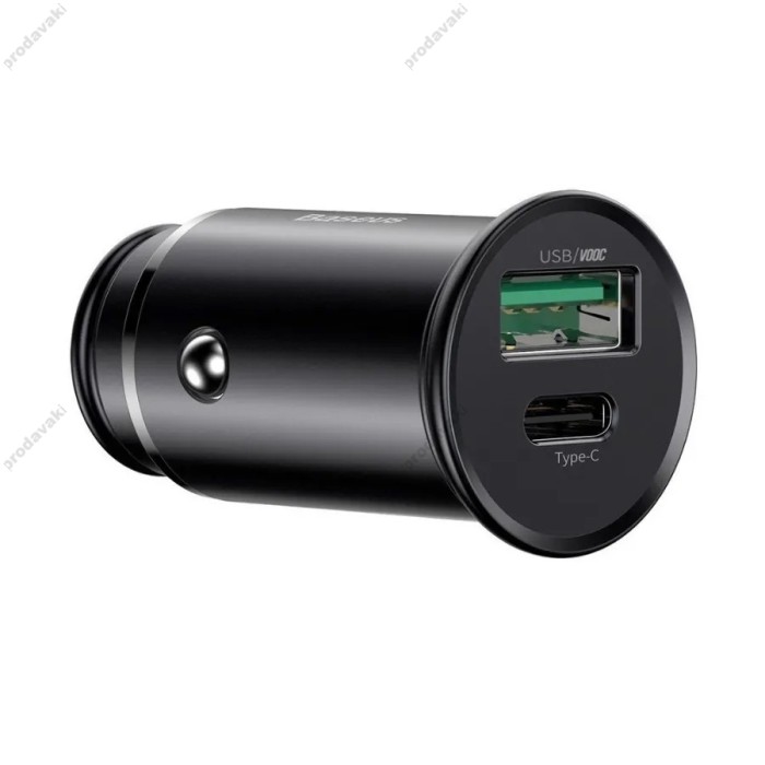 Автомобільний зарядний пристрій Baseus Circular Metal PPS Quick Charger Car 30W Black CCYS-C01