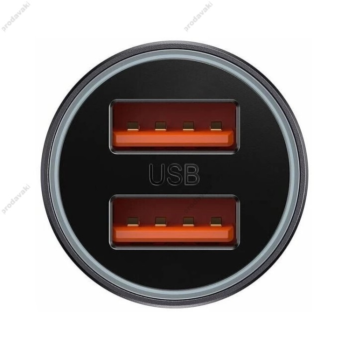 Автомобільний зарядний пристрій Baseus Golden Contactor Max Dual Fast Charger Car 60W Black CGJM000013