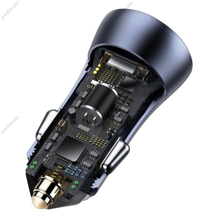 Автомобільний зарядний пристрій Baseus Golden Contactor Pro Type-C cable 40W Grey TZCCJD-A0G