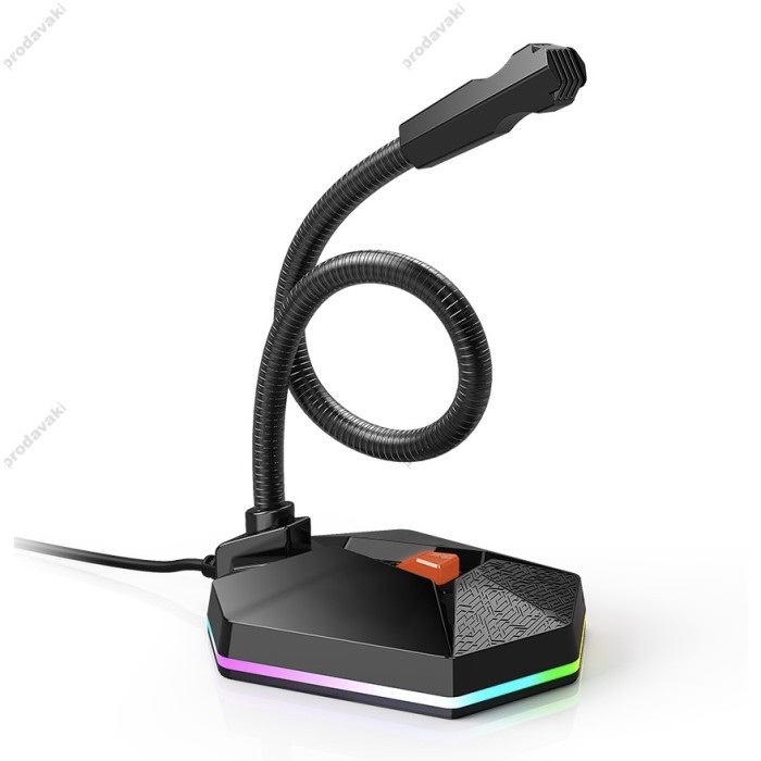Мікрофон провідний настільний ігровий MeeTion MT-MC13 RGB, USB Black