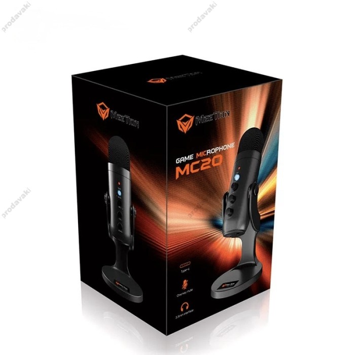 Мікрофон провідний настільний ігровий MeeTion MT-MC20 Type-C, AUX Black