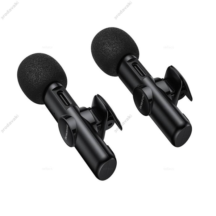 Бездротовий мікрофон BOROFONE BFK16A Wireless Microphone Lightning 2 мікрофона Black