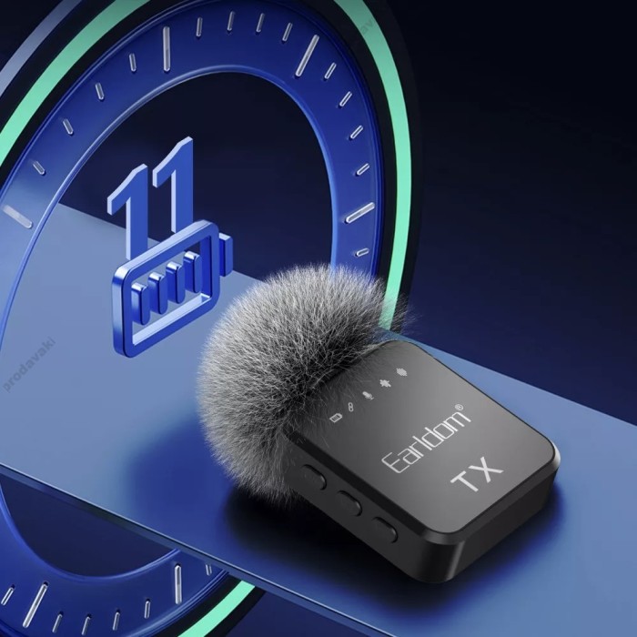 Бездротовий мікрофон Earldom ET-MC12 Wireless Microphone Lightning/Type-C/3.5mm Black