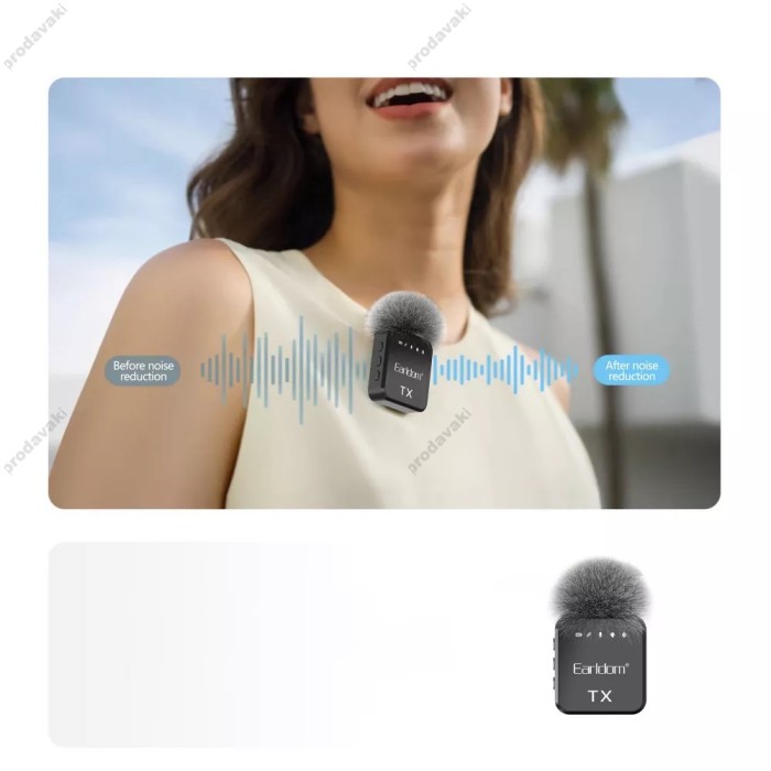 Бездротовий мікрофон Earldom ET-MC12 Wireless Microphone Lightning/Type-C/3.5mm Black