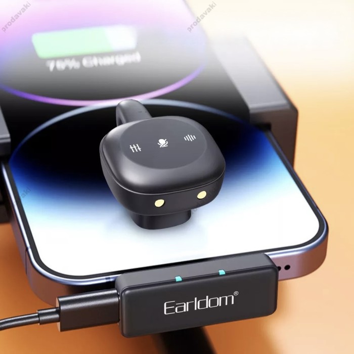Бездротовий мікрофон Earldom ET-MC18 Wireless Microphone Type-C/Lightning 2 мікрофона Black