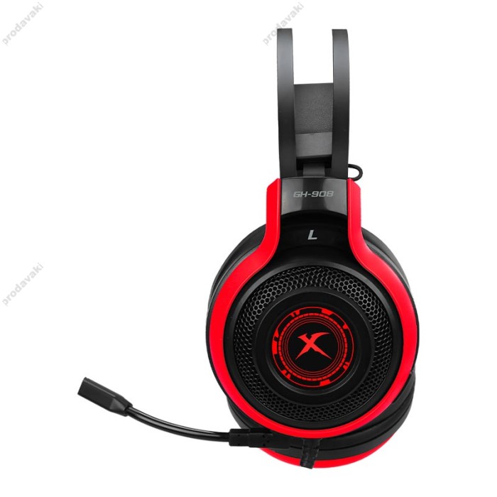 Дротові навушники XTRIKE ME GH-908 Gaming Backlight headset RGB Black-red