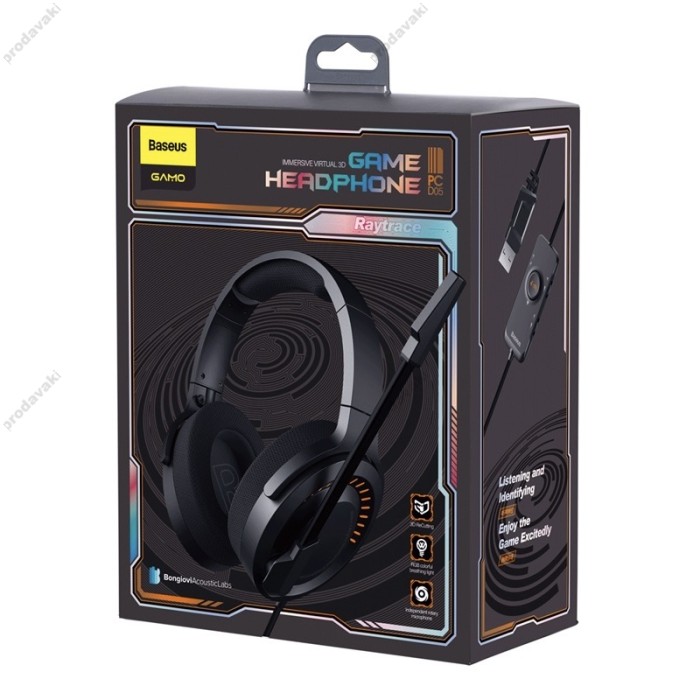 Дротові навушники Baseus D05 GAMO Immersive Virtual 3D Game headphone PC Black NGD05-01