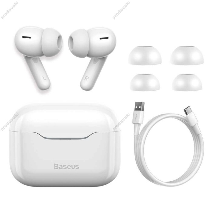 Бездротові навушники Bluetooth Baseus SIMU S1 ANC True Wireless Earphone BT 5.1 White NGS1-02