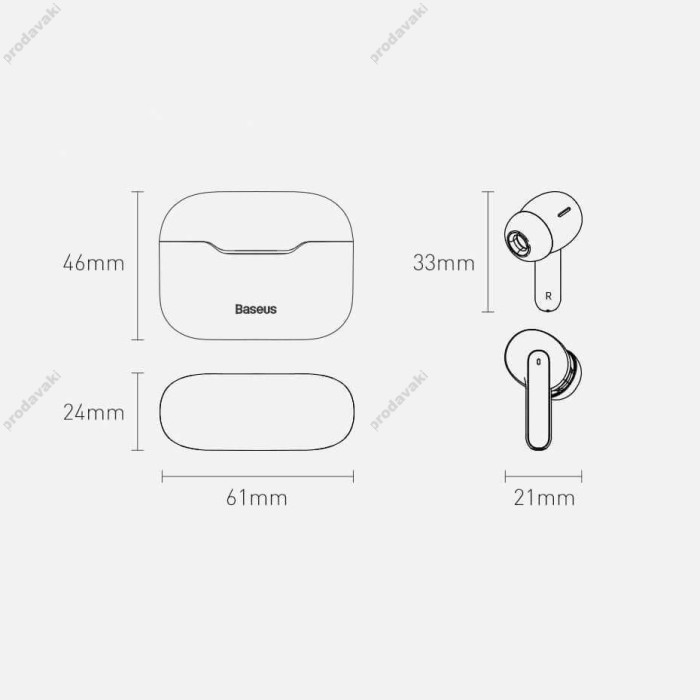 Бездротові навушники Bluetooth Baseus SIMU S1 ANC True Wireless Earphone BT 5.1 White NGS1-02