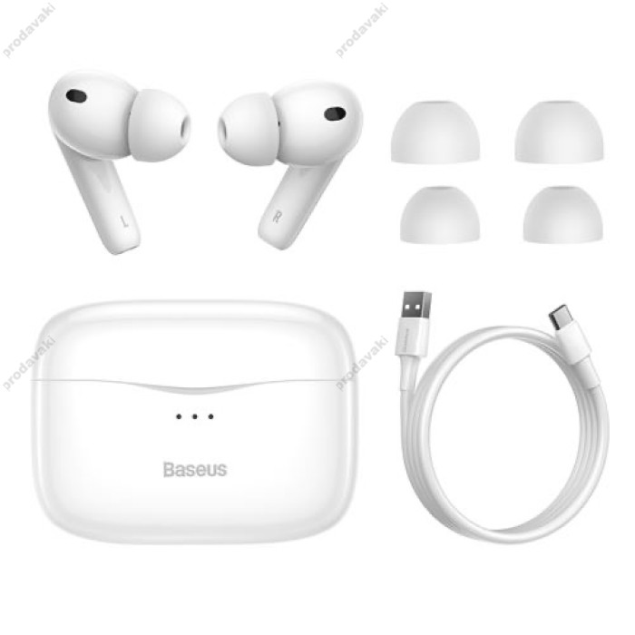 Бездротові Bluetooth навушники Baseus SIMU S2 ANC True Wireless Earphones BT 5.0 White NGS2-02