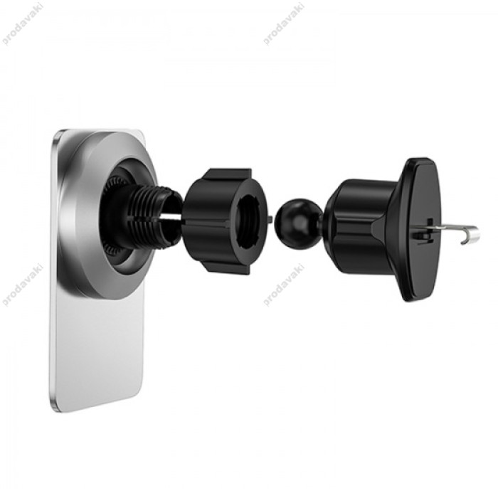 Автомобільний тримач із бездротовою зарядкою Wiwu Wi-Q001 Liberator Magnetic Wireless Wharger Silver
