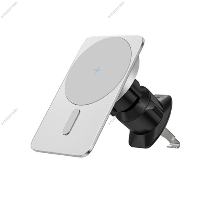 Автомобільний тримач із бездротовою зарядкою Wiwu Wi-Q001 Liberator Magnetic Wireless Wharger Silver