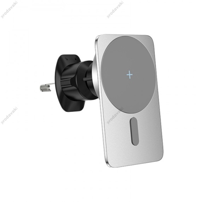Автомобільний тримач із бездротовою зарядкою Wiwu Wi-Q001 Liberator Magnetic Wireless Wharger Silver