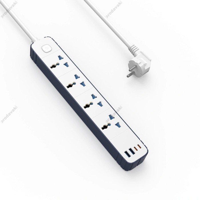 Мережевий подовжувач фільтр Wiwu Wi-S007 8in1 GaN Power Strip White