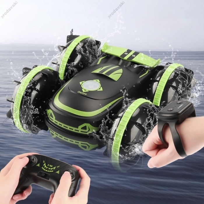Дитяча іграшка (Авто) Double sided amphibious stunt vehicle JC04 Green