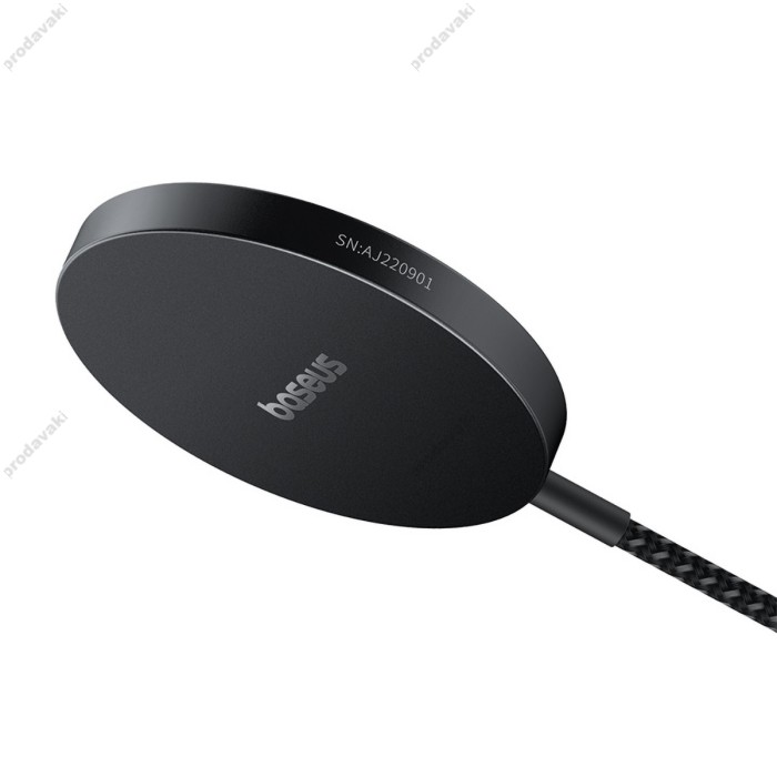 Бездротовий зарядний пристрій Baseus Simple Mini4 Air Magnetic Wireless Charger Qi2 15W Black P10278200111-00
