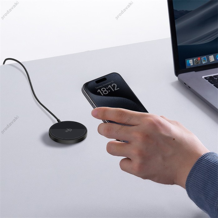 Бездротовий зарядний пристрій Baseus Simple Mini4 Air Magnetic Wireless Charger Qi2 15W Black P10278200111-00