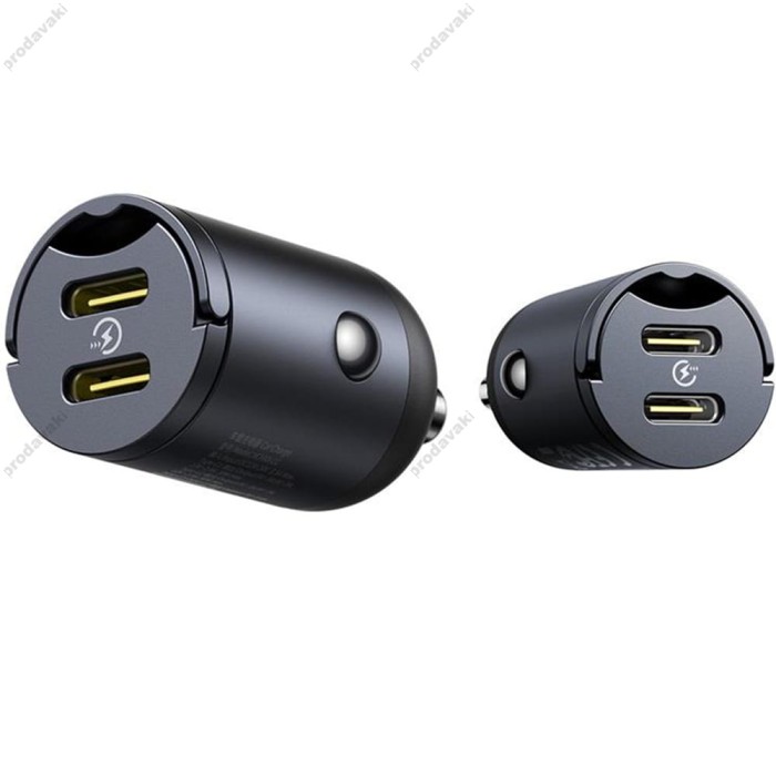 Автомобільний зарядний пристрій Baseus Tiny Star Mini Car Charger 2C 30W Black C00035001121-03