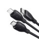 USB кабель Baseus Ultra-Fast 3in1 Fast Charging Cable USB to M+L+C 3.5A 0.8m Black P10376303121-01