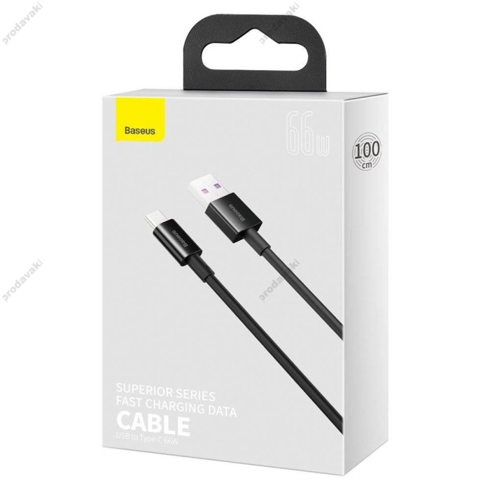 Кабель Baseus Superior Series Fast Charging Data Cable USB to Type-C 66W 6A 1m Black CATYS-01