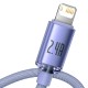 USB кабель Baseus Crystal Shine Series Fast Charging Data Cable USB to iP Lightning 2.4A 2m Purple CAJY000105