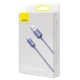 USB кабель Baseus Crystal Shine Series Fast Charging Data Cable USB to iP Lightning 2.4A 2m Purple CAJY000105