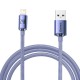 USB кабель Baseus Crystal Shine Series Fast Charging Data Cable USB to iP Lightning 2.4A 2m Purple CAJY000105