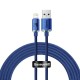 USB кабель Baseus Crystal Shine Series Fast Charging Data Cable USB to iP Lightning 2.4A 2m Blue CAJY000103