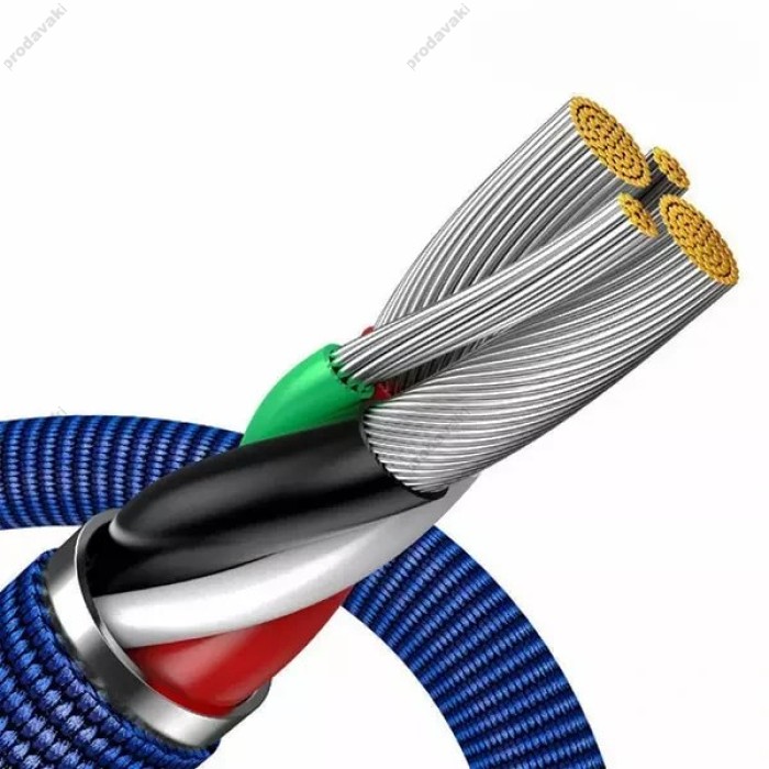 USB кабель Baseus Crystal Shine Series Fast Charging Data Cable USB to iP Lightning 2.4A 2m Blue CAJY000103