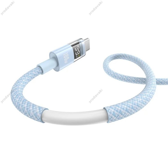 Кабель Baseus Display 2 Fast Charging Type-C to Type-C 100W 5A 1m Blue P10382702311-00