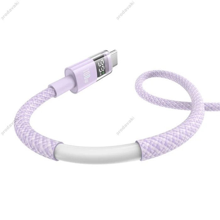 Кабель Baseus Display 2 Fast Charging Type-C to Type-C 100W 5A 1m Purple P10382702511-00